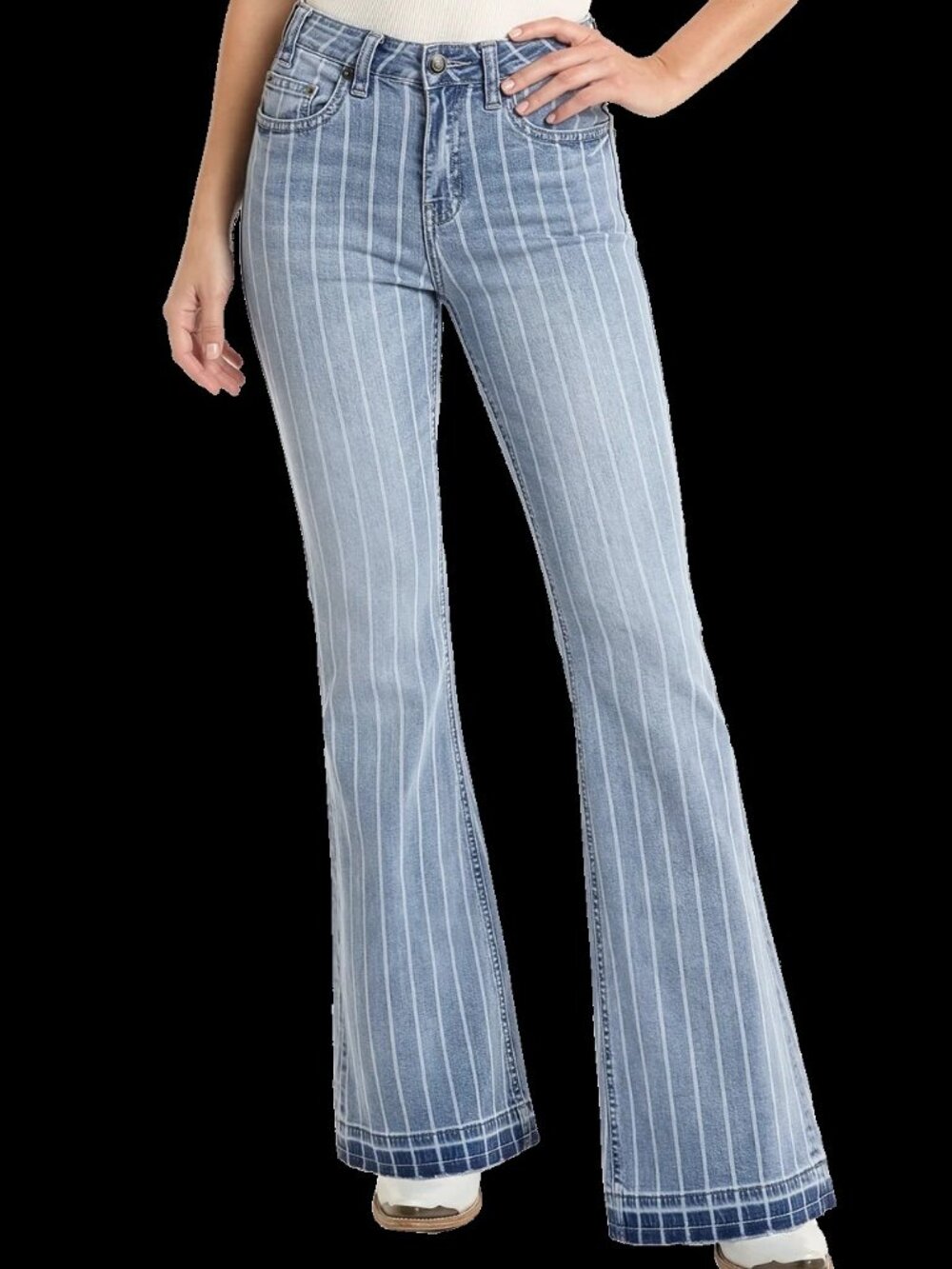 Rock & Roll High Rise Extra Stretch Striped Trousers